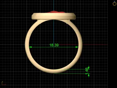 Draped Bust Dollar American coin printable ring 3D print model