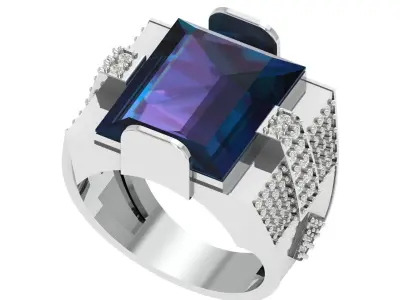 Stone Ring For Men 3D print model