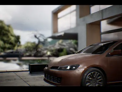 HatchBack Car Driveable Animated Realistic Low-poly 3D model