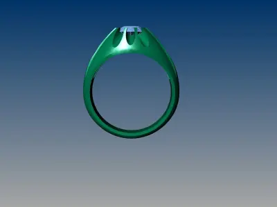 Vintage solitaire ring with diamond  3D print model