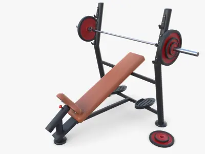 Olympic inclined bench 3D model