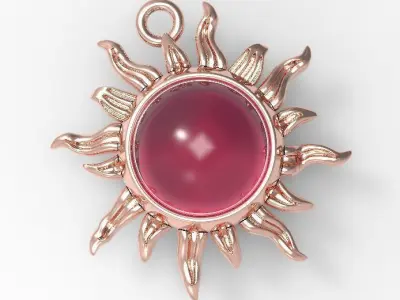 Le Soleil gemstone pendant 3D print model
