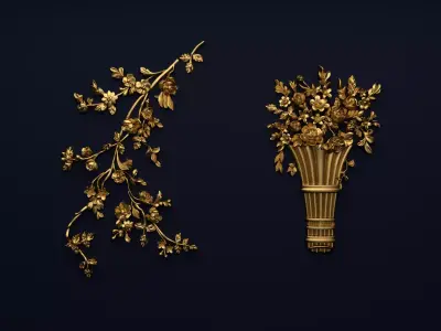 Classic decor ornament v-3D model 24 3D model