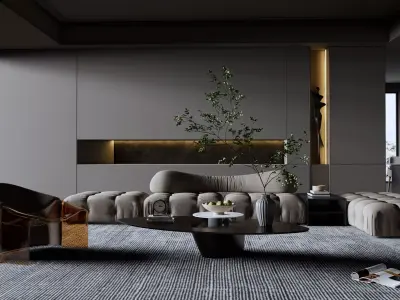living room Low-poly 3D model buy
