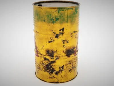 LowPoly PBR Barrel can Free low-poly 3D model