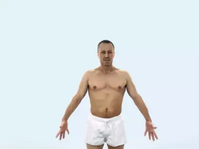 Fortitude D Animated Rigged Beach Sports Man Low-poly 3D model