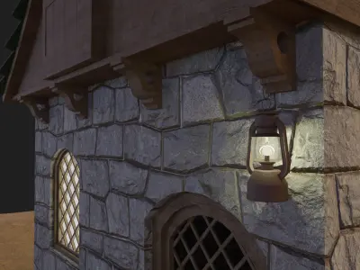 Stone House Free low-poly 3D model