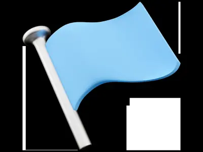 3d flag cartoon icon 3D model