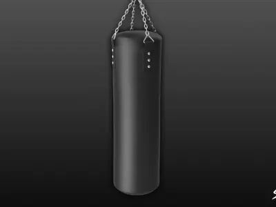 Black Heavy Bag Low-poly 3D model