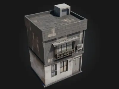 Weathered Urban House  Grit and Character of City Living 3D model
