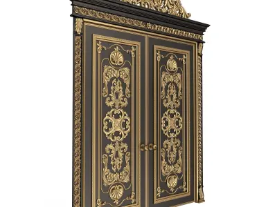 Carved Door Classic 01501 Black Low-poly 3D model