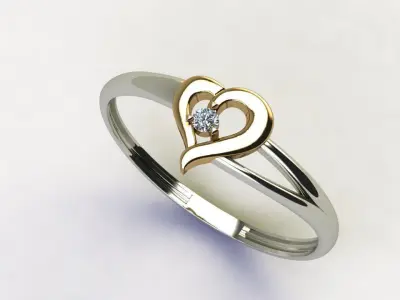 Heart ring 12 3D print model