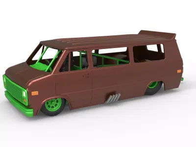 Dragster Van Scale 1 to 25 3D print model