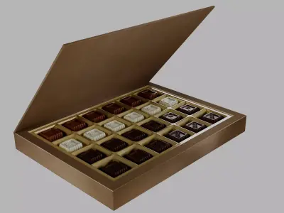 Chocolate Gift Box with Realistic Materials - Corona Renderer 3D model