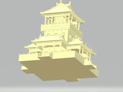 Chinese ancient  architecture element universe material 3D print model