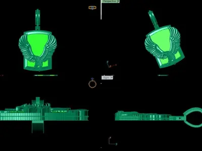 Eagle silver  pendent  3D print model