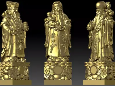 Fu Lu Shou 2 3D print model