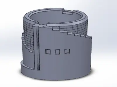 circle stairs pattern vase 3D print model