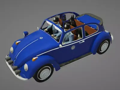 Polizei Berlin Sonderfahrzeug VW Kaefer Cabriolet 3D model