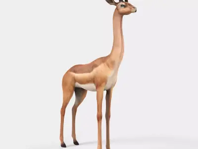 Gerenuk Antelope Low-poly 3D model
