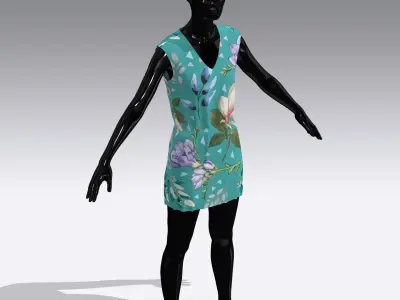Woman Cloth Dress Low-poly 3D model