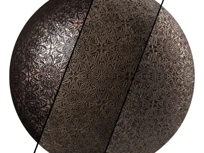 Metal Materials 9- Ornament Metal panels By Sbsar Pbr Seamless Texture