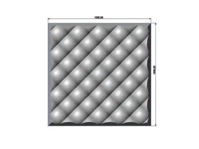Leather furniture style square pattern 3d relief panel  3D print model