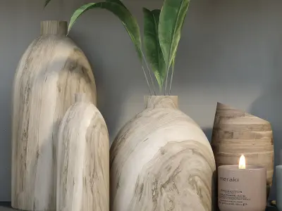 Interior vertical green partition set 249 3D model