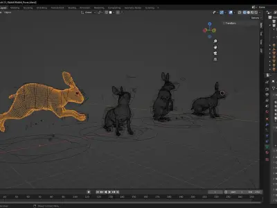 Bouncy Bunny 3D Rabbit Model Realistic  hare toon Low-poly 3D model