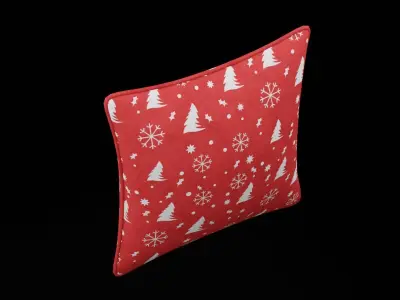 Christmas Cushion Low-poly 3D model