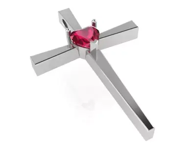 Cross Heart Pendant 1602 3D print model