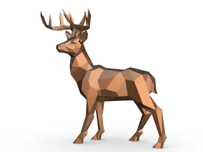 deer low poly 3D print model