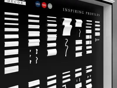Collection of moldings and baseboards profiles from Orac Decor 3D model