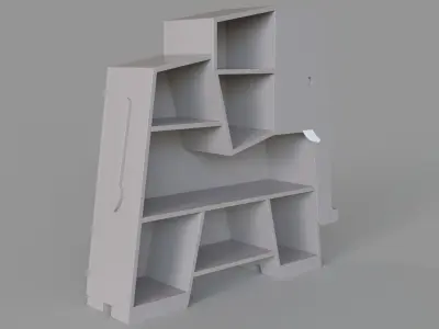 Elephant Grey Bookcase 3D model