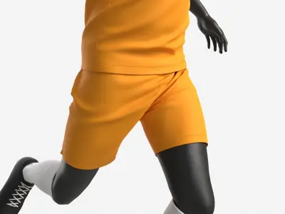 Male Mannequin in Soccer Uniform in Action 01 3D model