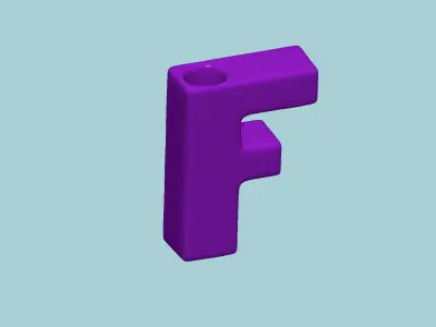 Vase F - Alphabet Vases Collection Letters - STL Printable 3D print model