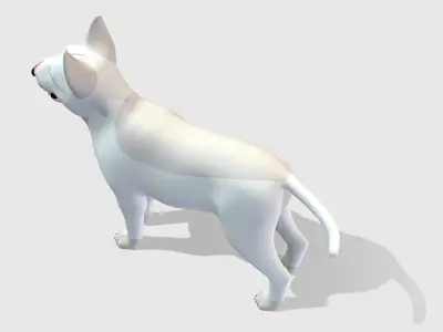 Cartoon Dog - Bull Terrier Low-poly 3D model