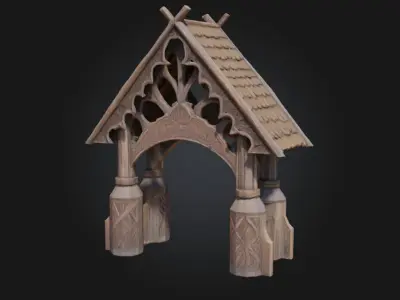 Viking Pavilion  Rugged Shelter of the Norse Clans 3D model