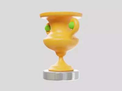 Golden Trophy Cup Tennis Award 3D model