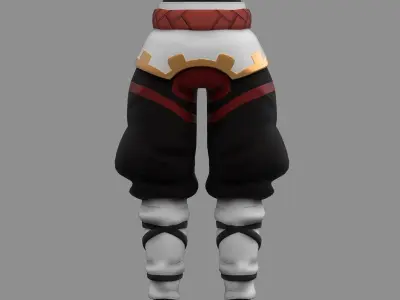 Pantalones oriental Low-poly 3D model