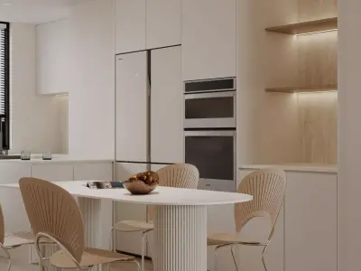 Modern living room dining room interior scenes 137 3D model