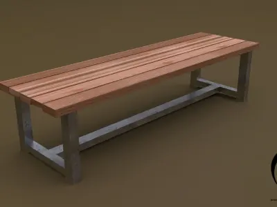 bench 05 4in1 - 4 Texture 1 Model Low-poly 3D model
