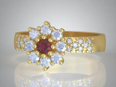 Diamond ring 0563 3D printable model9 Free 3D print model
