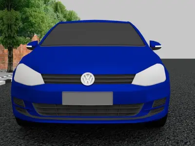 VW Golf 7  Low-poly 3D model