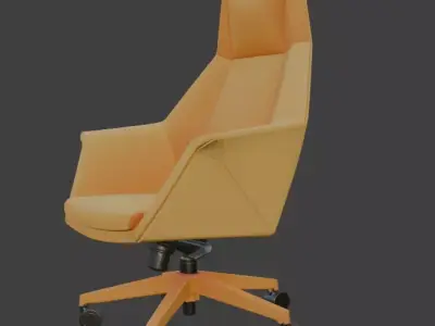 Modern Yellow Executive Office Chair 3D model