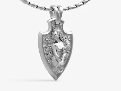 fashion angel  pendant Sculpture jewelry gold 3D print model