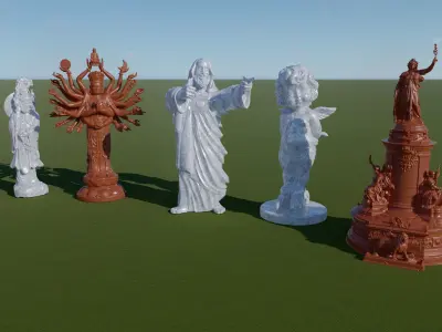 Buddhad statue of buddhist deity Low-poly 3D model