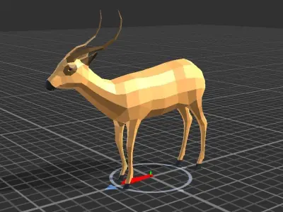 Lowpoly african animal  Low-poly 3D model