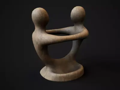 Wooden phone holder Low-poly 3D model