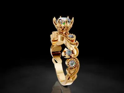 Luxury Woman Ring 3D print model